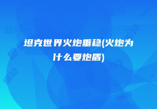 坦克世界火炮垂稳(火炮为什么要炮盾)