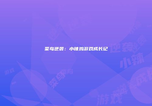 菜鸟逆袭：小辣鸡游戏成长记