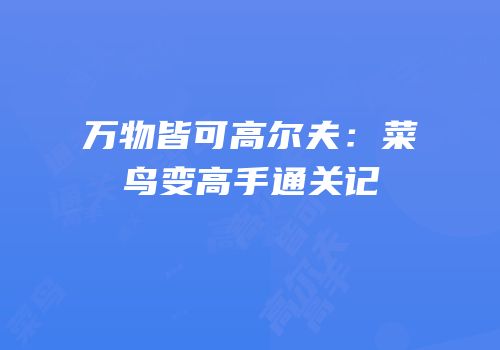 万物皆可高尔夫：菜鸟变高手通关记