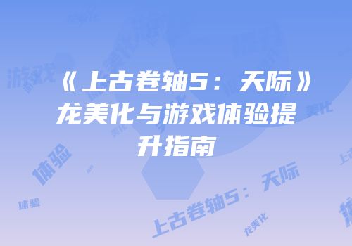 《上古卷轴5：天际》龙美化与游戏体验提升指南
