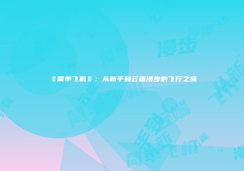 《简单飞机》：从新手到云端漫步的飞行之旅