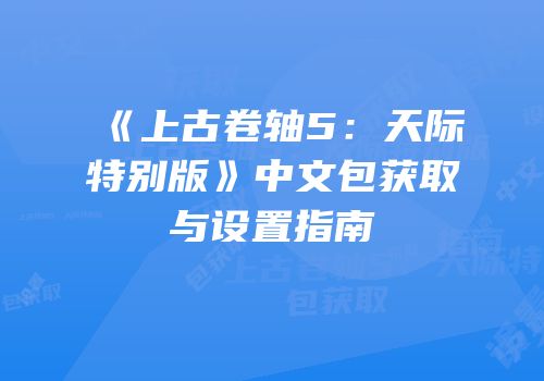 《上古卷轴5：天际特别版》中文包获取与设置指南