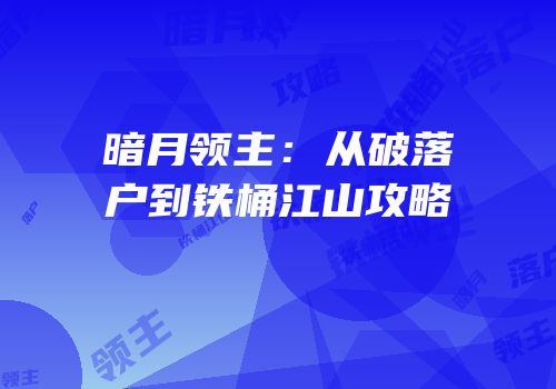 暗月领主：从破落户到铁桶江山攻略
