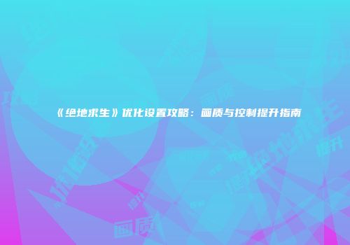 《绝地求生》优化设置攻略：画质与控制提升指南