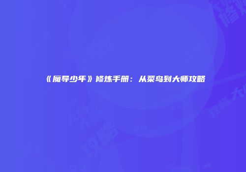 《魔导少年》修炼手册：从菜鸟到大师攻略