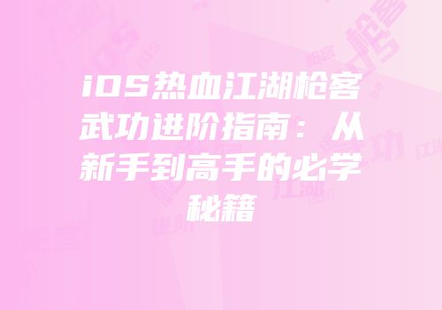 iOS热血江湖枪客武功进阶指南：从新手到高手的必学秘籍