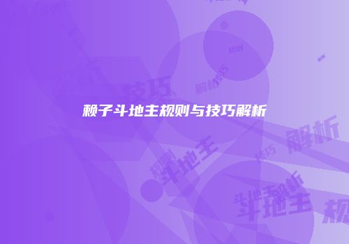 赖子斗地主规则与技巧解析