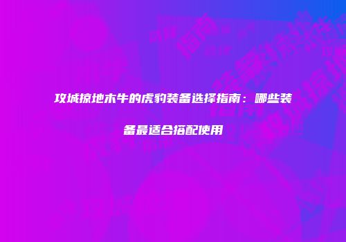 攻城掠地木牛的虎豹装备选择指南：哪些装备最适合搭配使用