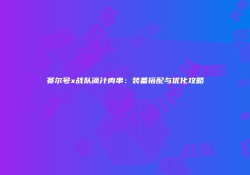 赛尔号x战队滴汁肉串：装备搭配与优化攻略