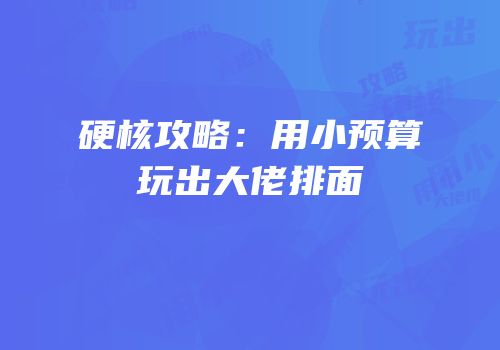 硬核攻略：用小预算玩出大佬排面