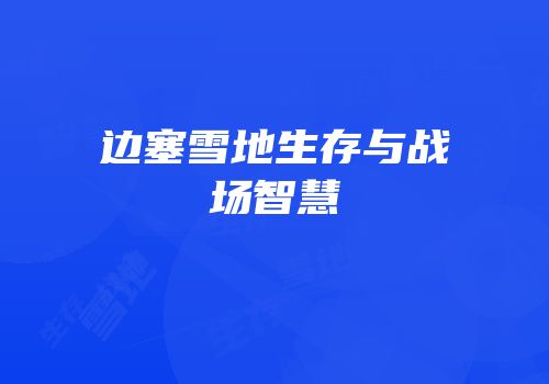 边塞雪地生存与战场智慧