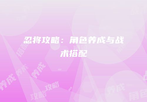 忍将攻略：角色养成与战术搭配