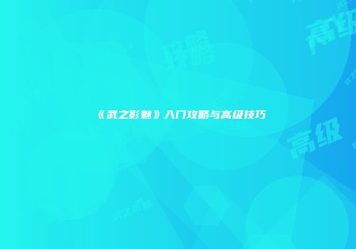 《武之影魅》入门攻略与高级技巧