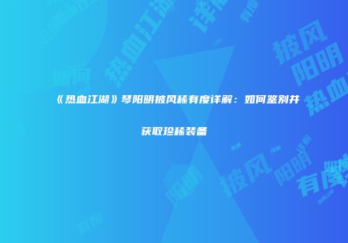 《热血江湖》琴阳明披风稀有度详解：如何鉴别并获取珍稀装备