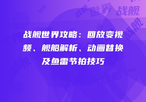 战舰世界攻略：回放变视频、舰船解析、动画替换及鱼雷节拍技巧