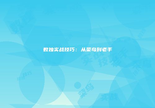 数独实战技巧：从菜鸟到老手