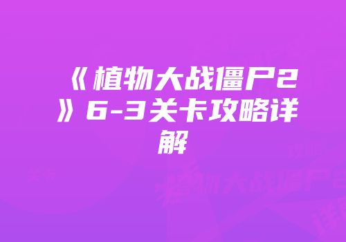 《植物大战僵尸2》6-3关卡攻略详解