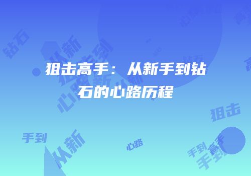 狙击高手：从新手到钻石的心路历程