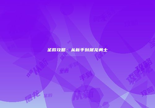 圣殿攻略：从新手到屠龙勇士