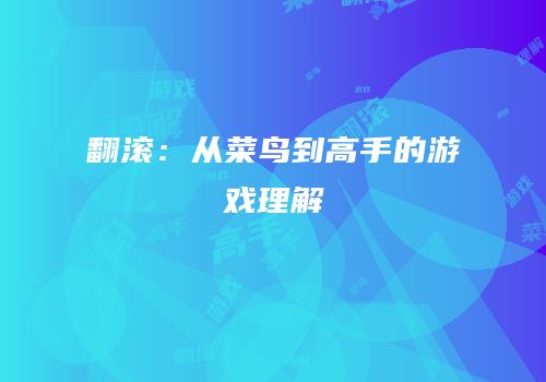 翻滚：从菜鸟到高手的游戏理解