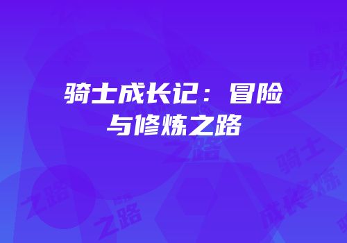 骑士成长记：冒险与修炼之路