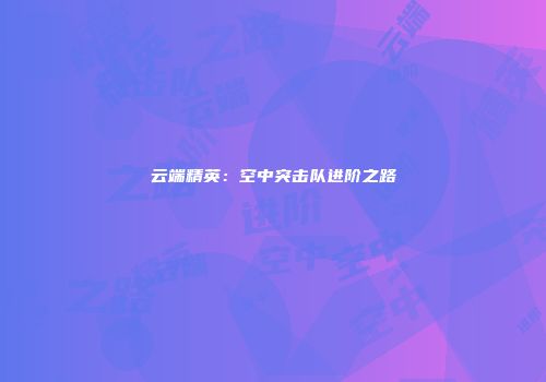 云端精英：空中突击队进阶之路