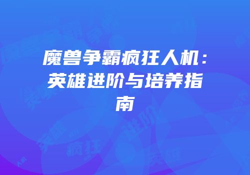 魔兽争霸疯狂人机：英雄进阶与培养指南