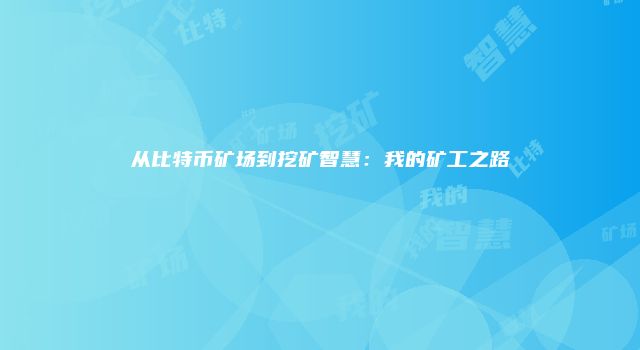 从比特币矿场到挖矿智慧：我的矿工之路