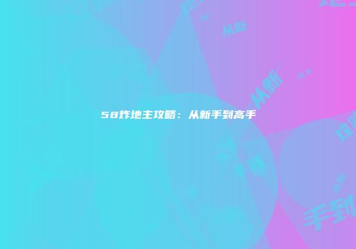 58炸地主攻略：从新手到高手