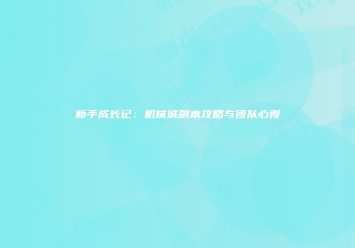 新手成长记：机械城副本攻略与团队心得
