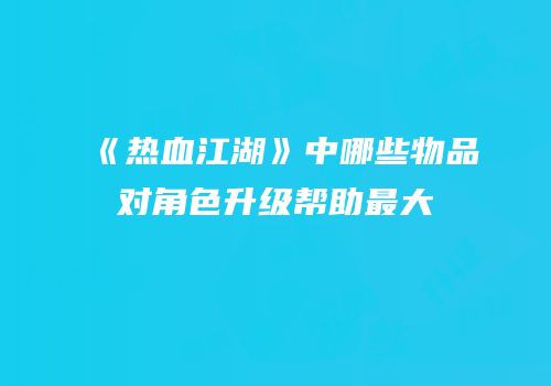 《热血江湖》中哪些物品对角色升级帮助最大