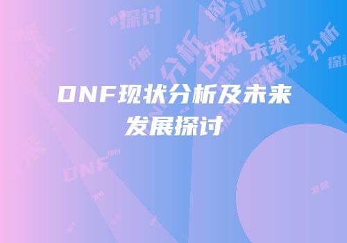 DNF现状分析及未来发展探讨