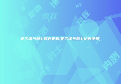 地下城与勇士现在宠物(地下城与勇士抢内测号)