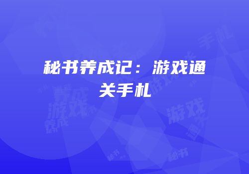 秘书养成记：游戏通关手札
