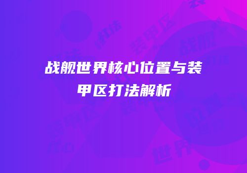战舰世界核心位置与装甲区打法解析