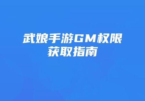 武娘手游GM权限获取指南