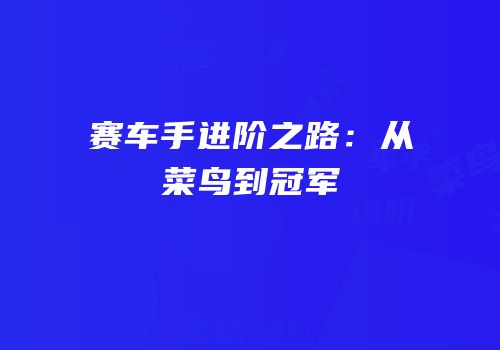 赛车手进阶之路：从菜鸟到冠军