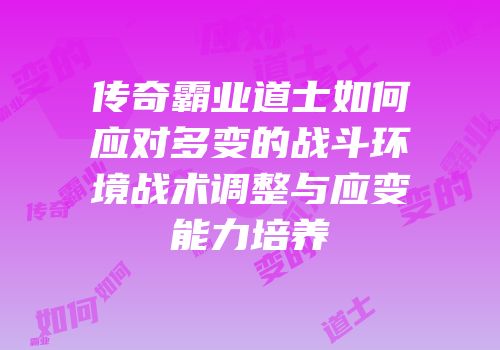 传奇霸业道士如何应对多变的战斗环境战术调整与应变能力培养