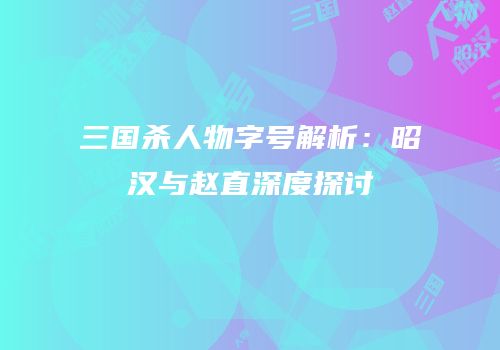 三国杀人物字号解析：昭汉与赵直深度探讨