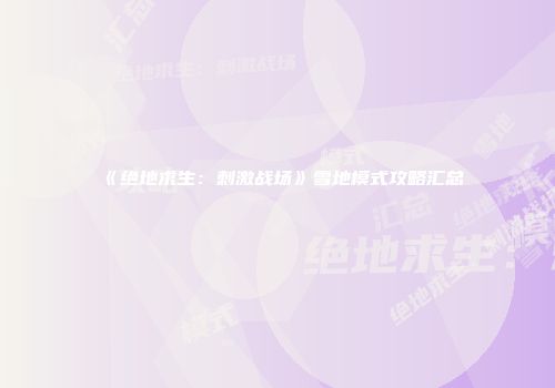 《绝地求生：刺激战场》雪地模式攻略汇总