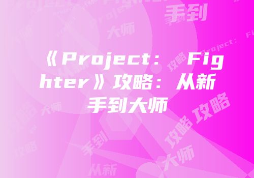 《Project： Fighter》攻略：从新手到大师