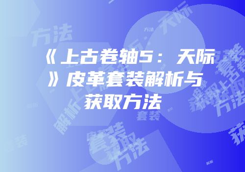 《上古卷轴5：天际》皮革套装解析与获取方法