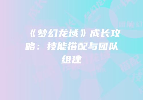 《梦幻龙域》成长攻略：技能搭配与团队组建