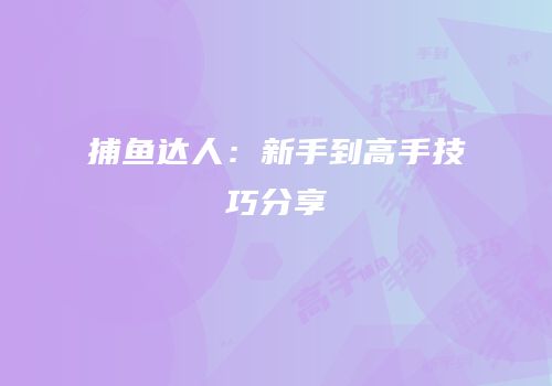 捕鱼达人：新手到高手技巧分享