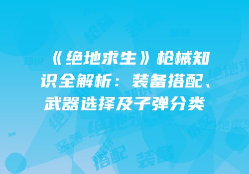 《绝地求生》枪械知识全解析：装备搭配、武器选择及子弹分类