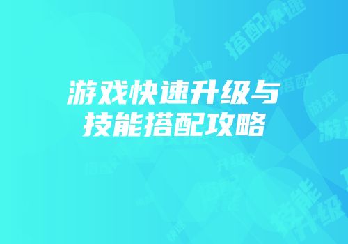 游戏快速升级与技能搭配攻略