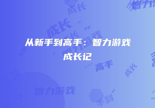 从新手到高手：智力游戏成长记