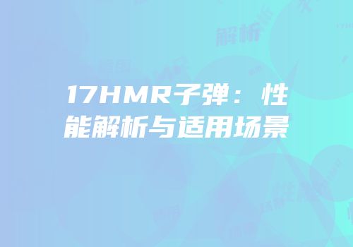 17HMR子弹：性能解析与适用场景