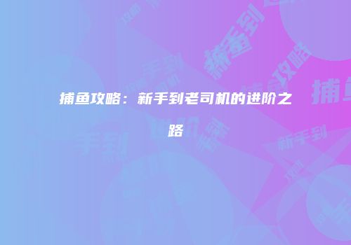 捕鱼攻略：新手到老司机的进阶之路