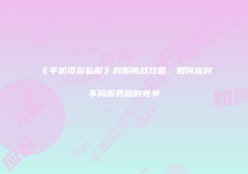 《手机页游私服》跨服挑战攻略：如何应对不同服务器的竞争